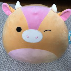 Pillow-Toy. Adjani the Sunset Cow Squishmallow Cute Plush Toy.