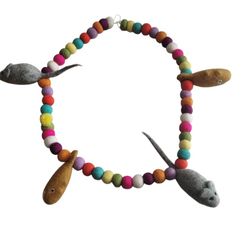 Cat Toy, Cat Necklace, Mouse Necklace, 