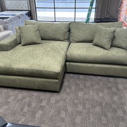 Sage green large comfy sectional