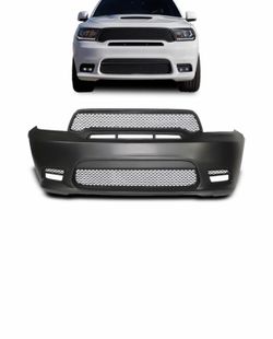 For Dodge Durango 2016-2019 SRT Style Front Bumper Cover Kit with LED Fog Lights