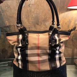 Burberry House Check Canvas With Leather Tote