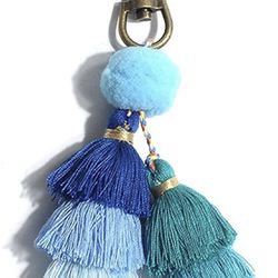Tassel Keychain for Women - Car Mirror Hanging Keyring Accessories, Bag Charm for Sisters, Friends, Kids