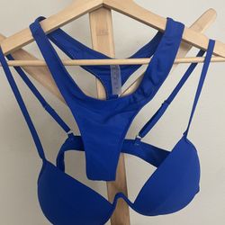 Swim Solid Bikini Set Underwire Push Up Bra & Thong Bottom 2 Pieces Bikini,Summer Beach