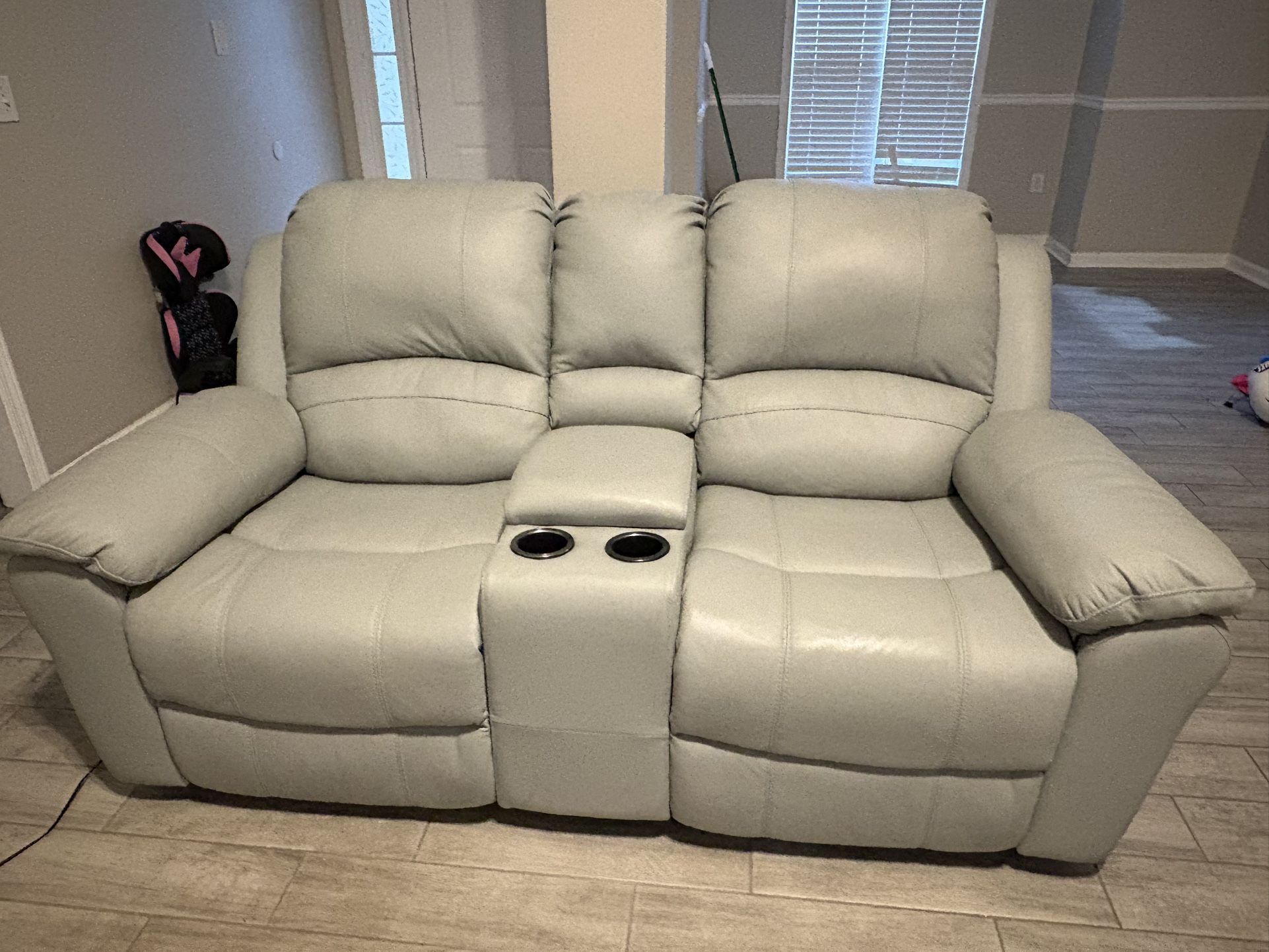 Vercelli Way Leather Power Reclining Loveseat and reclining 3 Seat Sofa
