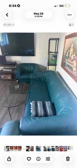 Leather Couch and Chair