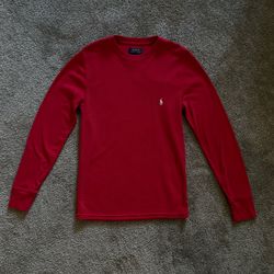 Polo Ralph Lauren Red Thermal Long Sleeve Shirt