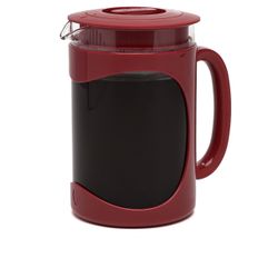 Primula Burke Glass Cold Brew Iced Coffee Maker with Removable Mesh Filter, 1.6 Quarts, Red