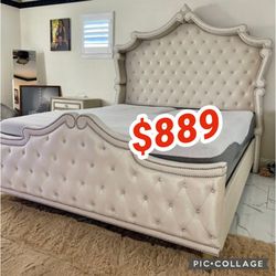 Ivory california king size bed frame // mattress sold separately 