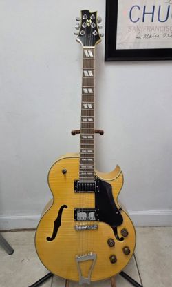 Rare Early Miami Vintage Guitar Custom Hollowbody – ES-175 Style – Natural Flame – Grover Tuners
