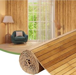 Flexible Bamboo Wall Paneling – 48"x96" Pole Wrap for Basement Columns & Curved Walls – Paintable Wood Slat Tambour Board for Kitchen Island, Cabinet 