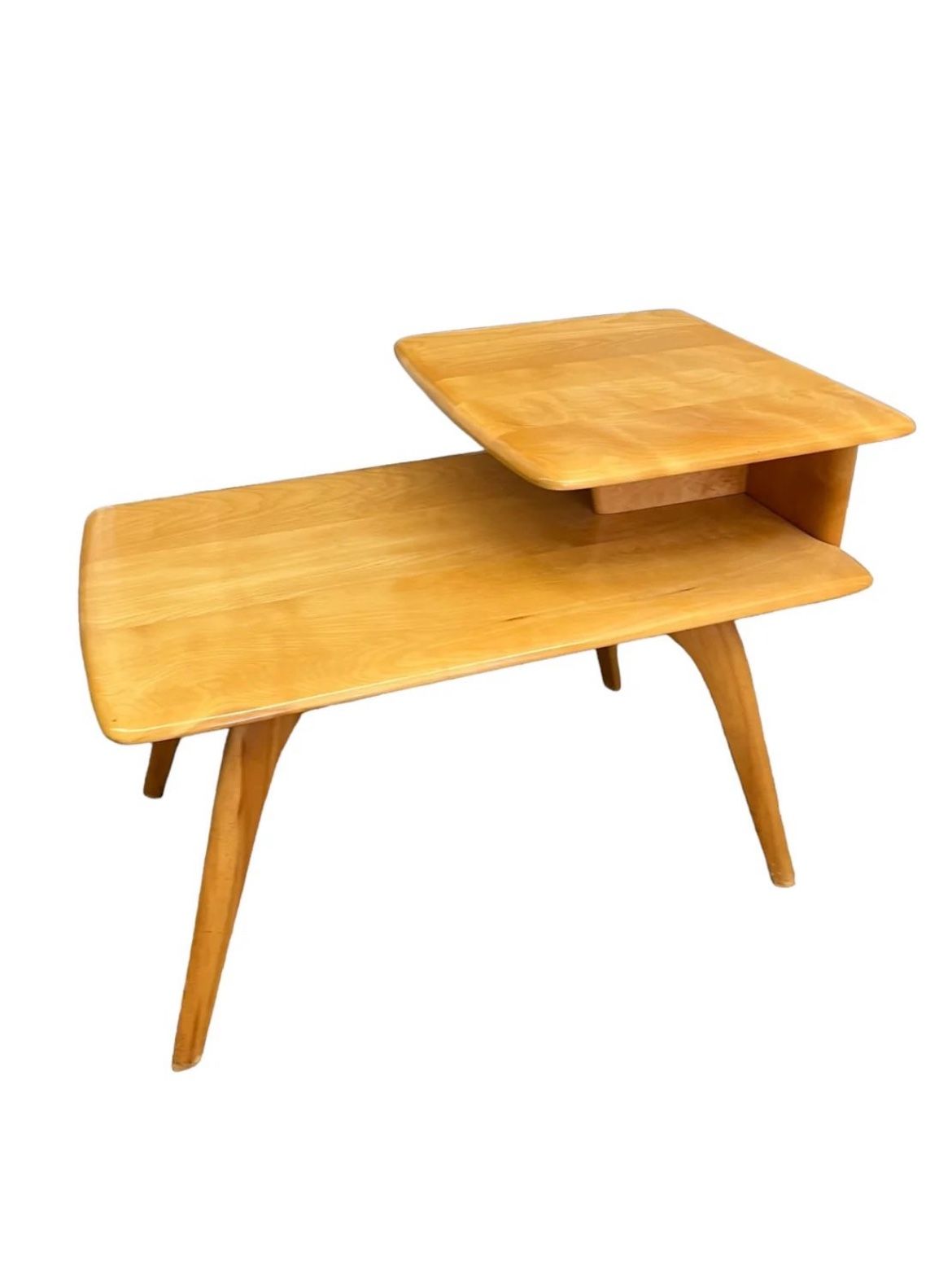 Vintage Solid Wood Maple Mid Century Modern End Table Set by Heywood Wakefield original Finish