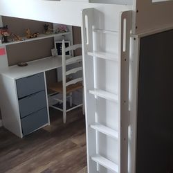 Twin Loft Bed w/Attached Desk & Enclosed Closet/Shelves - $300 (Greater Chattanooga/NW GA)