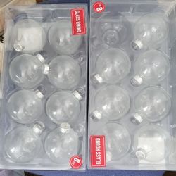 2 8 Pc 3 Inch Round Fillable Ornaments