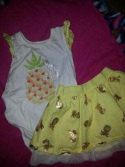 Children's Place 6-9 Months Onesie and Skirt