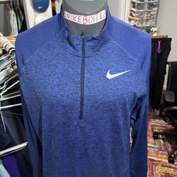 Nike Running Top Men XL Blue 1/2 Zip Pullover DriFit Element Reflective Heather