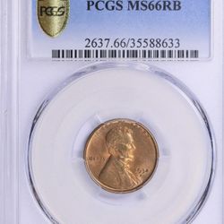 1934-D Lincoln Cent PCGS MS-66 RB
