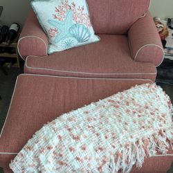 Large Casual Chair With ottoman.