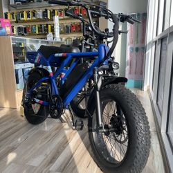 Jasion Retro Blue Electric Bike 31MPH ebike Financing Available $10 To $100 Down Payment 