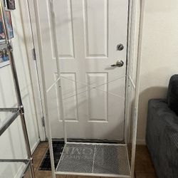 Metal Garment Rack with Storage Base