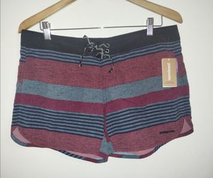 Patagonia Fitz Stripe Texture: Kiln Pink Wavefarer Boardshorts Size 10 New w Tag