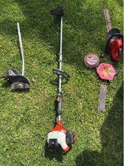 21.2 cc Gas 2-Stroke Straight Shaft String Trimmer with and edger and leaf trimmer also come with string and extra blades