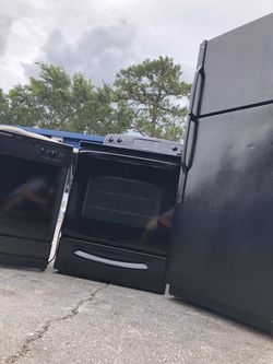 Black kitchen appliance set