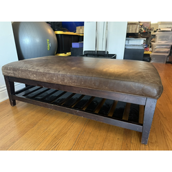 Crate and Barrel Leather Ottoman