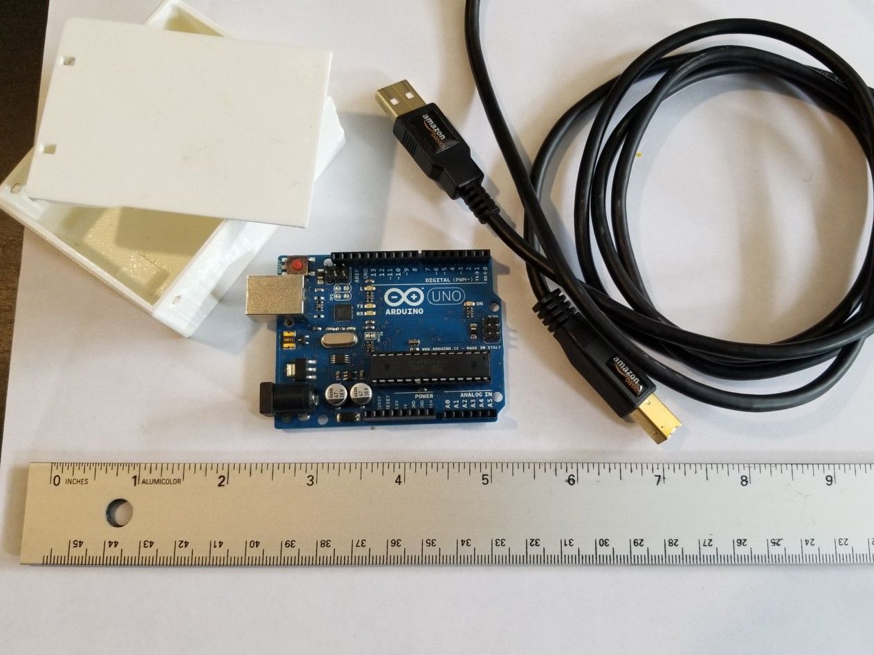 Arduino Uno w/ USB cable & 3D Printed Storage Case