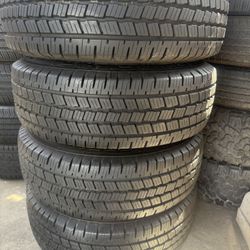 4 semi new tires LT 245/75r16 range e 🤑free installation ‼️90% tread 