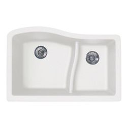 QULS-3322 22" x 33" Granite Undermount Large/Small Bowl