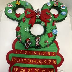Rare Disney Parks Christmas Advent Calendar Felt Plush Mickey Mouse COMPLETE