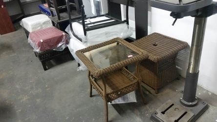 Patio outdoor ottoman set of 2 , side table