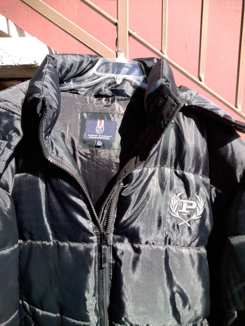 Vintage Phat Farm Puffer Jacket Coat Hoodie, 90s Honey Comb Black Size 2XL, Rare.