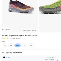 Nike Vapormax “RANDOM” MENS SIZE 10.5