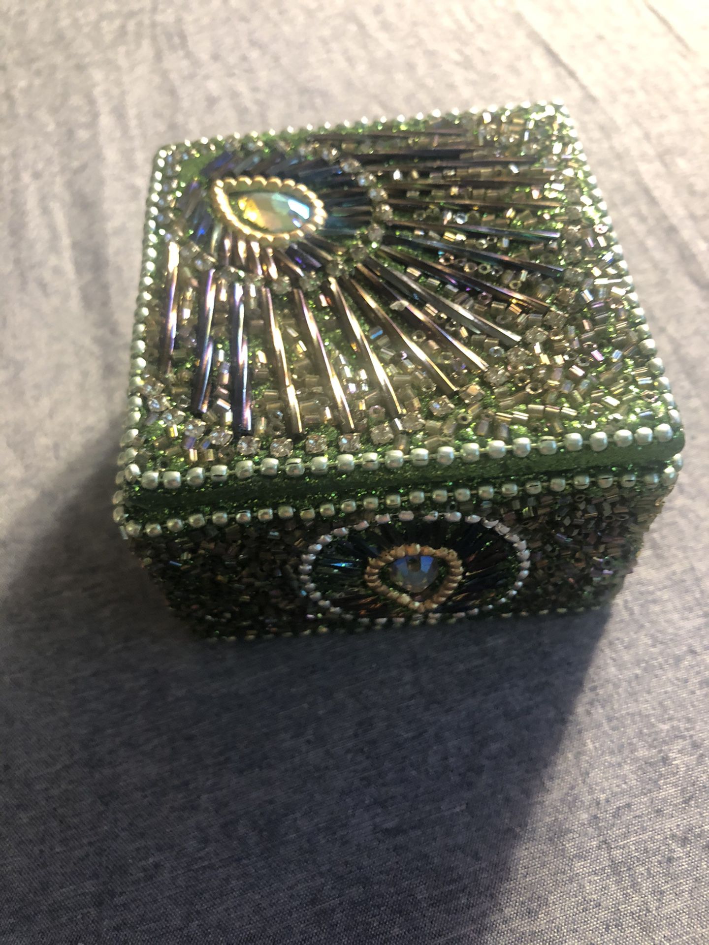 Handmade peacock 🦚 box handmade and beaded