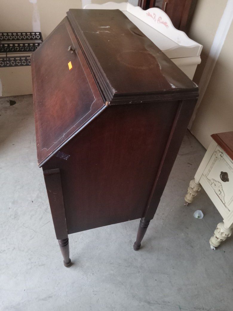 1  Antique  Secretary Style Desk Wood Piece