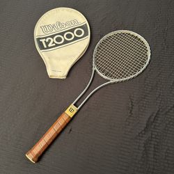 Vintage 1967 Wilson T2000 Tennis Racket with Cover Jimmy Conners 