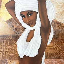 Beautiful Framed Canvas in Canvas Art Print by Dexter Griffin Titled Queen Approx 30” x 25” 