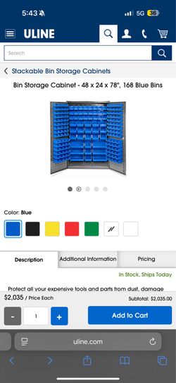 Uline storage cabinet