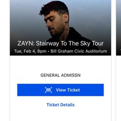 2 GA Zayn tickets 
