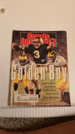 Vintage Sports Illustrated Magazine September 24, 1990 Rick Mirer Notre Dame Golden Boy