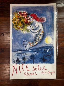 “Nice, Soleil, Fleurs” (Nice, Sun, Flowers) by famous artist Marc Chagall 1962
