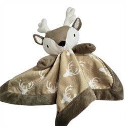 Levtex Baby Deer Fawn Lovey Plush Buck Brown White Security Blanket Reindeer