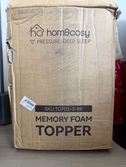 King Memory Foam Mattress Topper – Boxed
