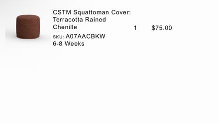 Lovesac Squattoman Cover - Terracotta Rained Chenille (Brand New)