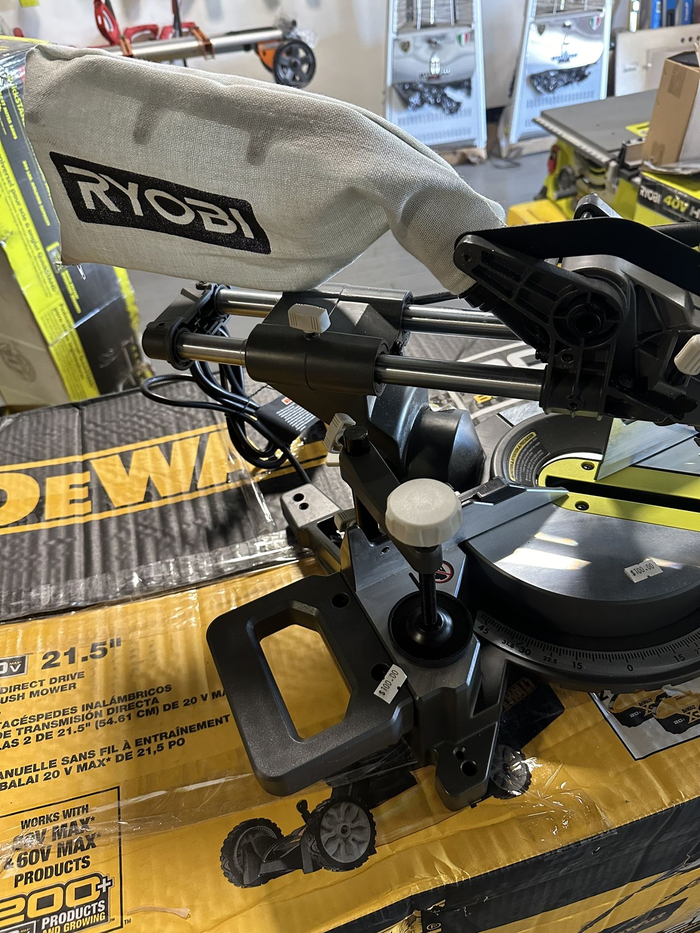 RYOBI Compound Sliding Miter Saw Corded Single Bevel Power Tool 7-1/4 ...