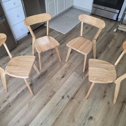Set of 4 Modern Wooden Dining Chairs with Solid Wood Legs for Kitchen Dining Room 
