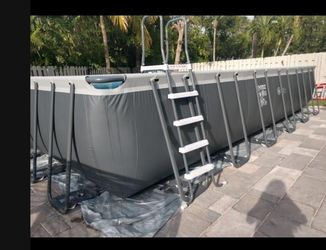 24ft X 12ft X 52in Ultra XTR Frame Rectangular Pool Set with Sa