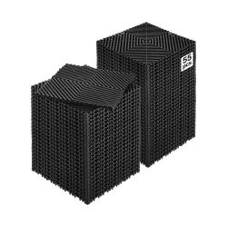 VEVOR Interlocking Drainage Mat, 12” x 12” Modular Interlocking Cushion, 55 Pcs Splicing Drainage Mats, Non-Slip Black PP Drainage Floor Tile and Show