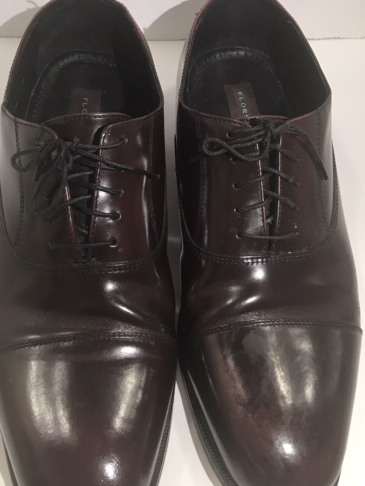 Florsheim Shoes Men's Size 12 Burgundy Cap Toe Oxfords Lace Up Leather